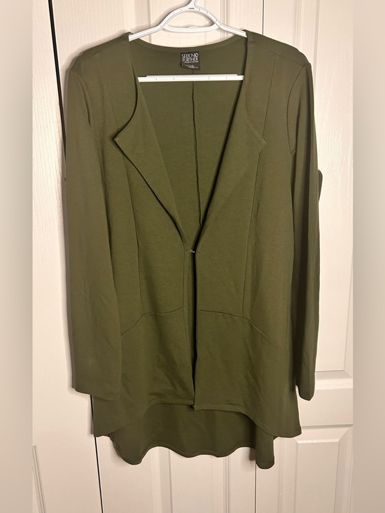 Fruit of the Loom Sweaters - Fruit Of The Loom "Seek No Further" Women's Ponte Green Cardigan Size Large